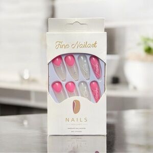 Pink XO Press On Nails